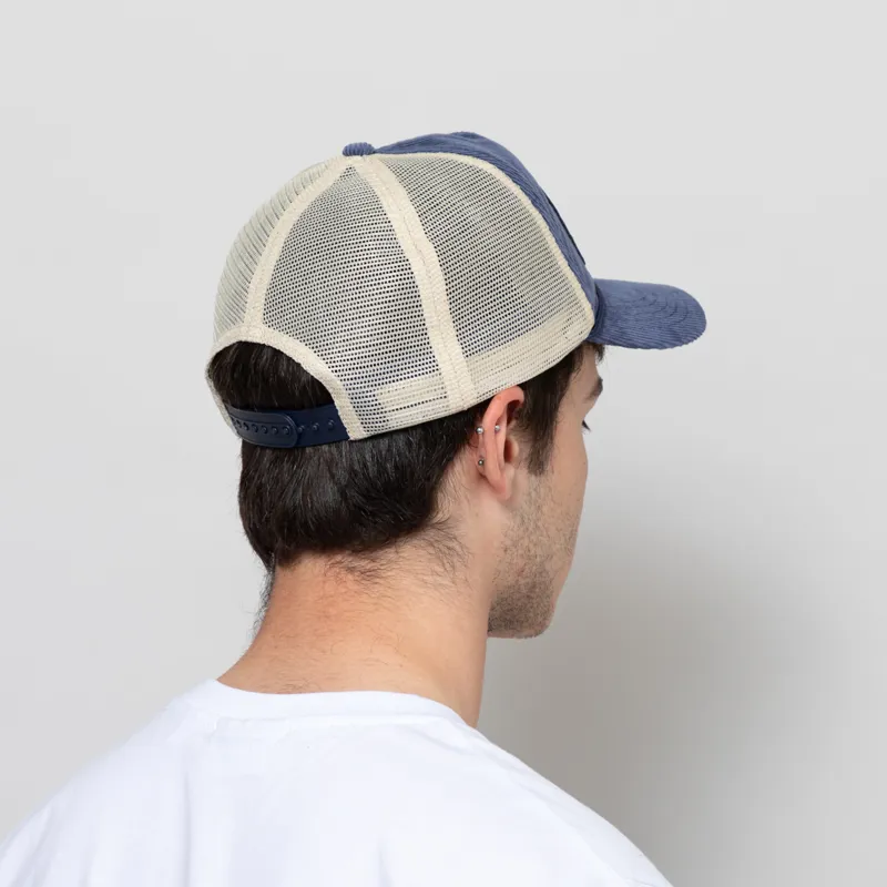 Polo Ralph Lauren Logo Patch Corduroy Trucker Cap Blue-2