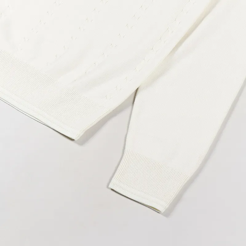 Fred Perry Cable Knit Crew Neck Sweat Ecru-4