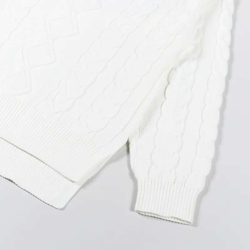 Fred Perry Womens Cable Knitted V-Neck Sweater White