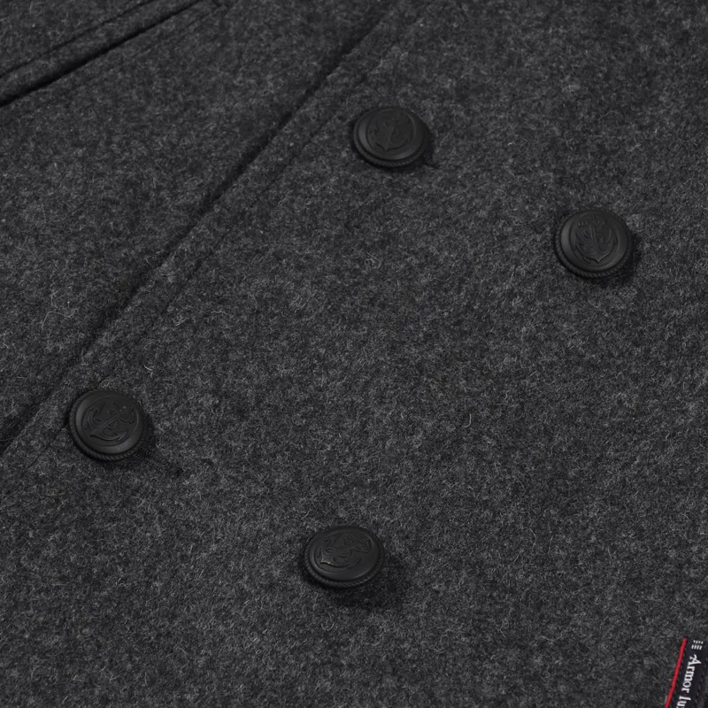 Armor Lux Caban Kermor Coat Chine Grey-7