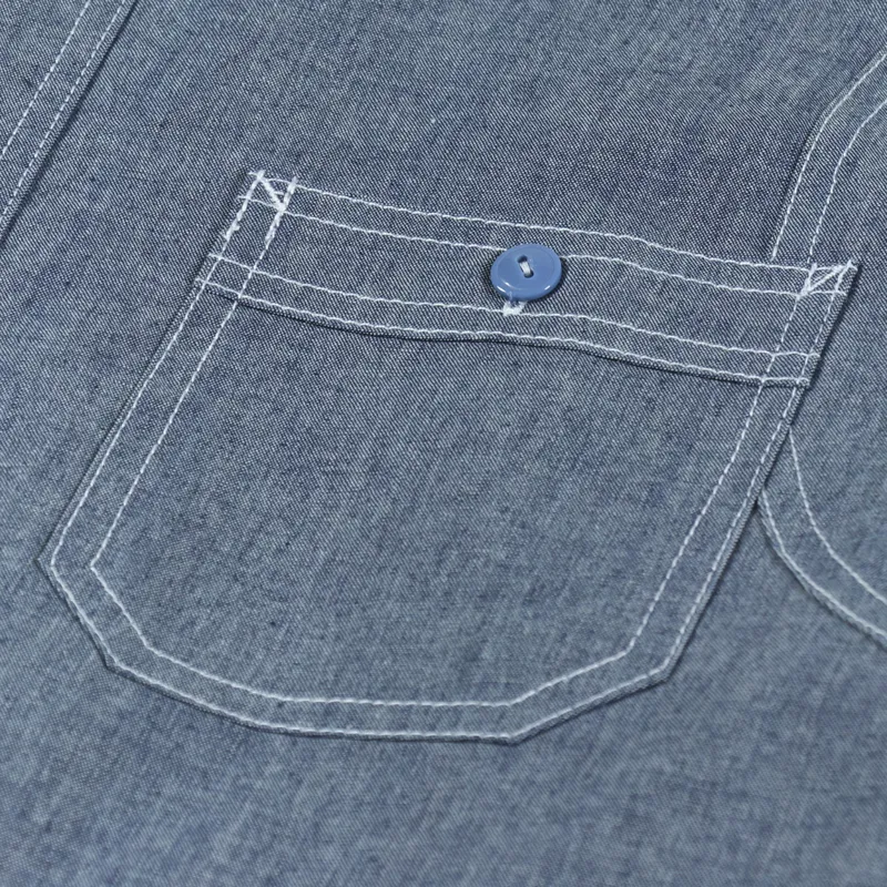 Standardtypes Worker Chambray Shirt Blue-7