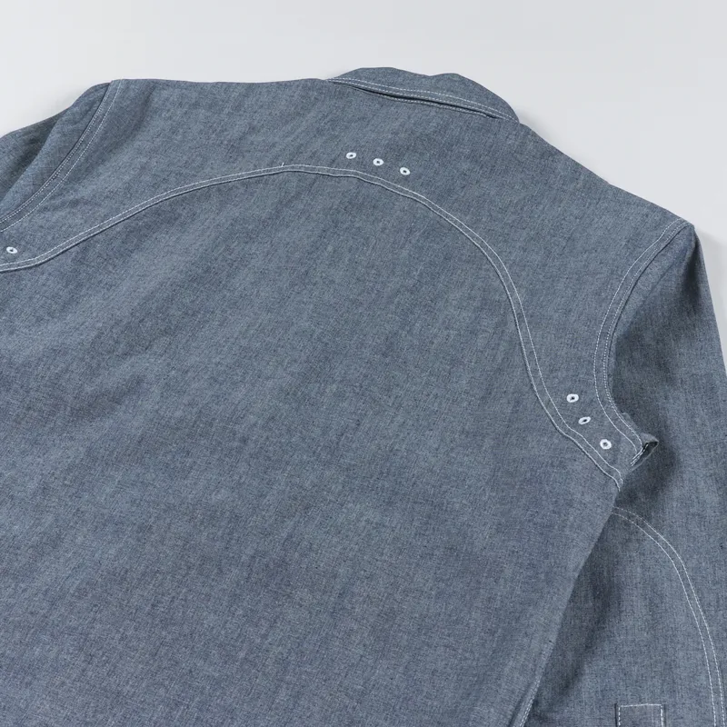 Standardtypes Worker Chambray Shirt Blue-3