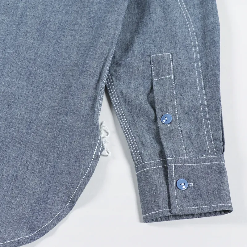 Standardtypes Worker Chambray Shirt Blue-4