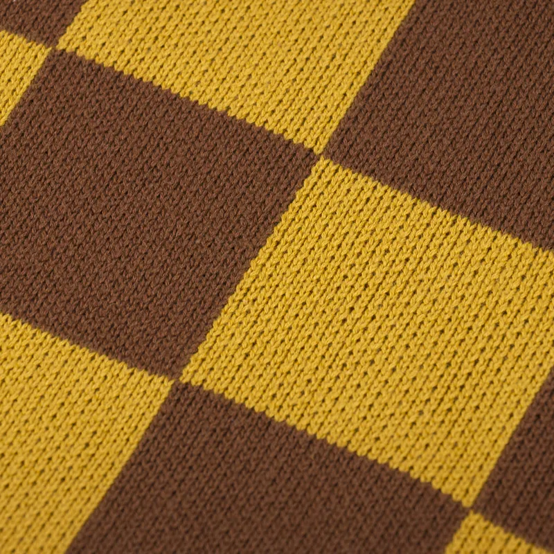 Service Works Checkerboard Knitted Vest Pecan-2
