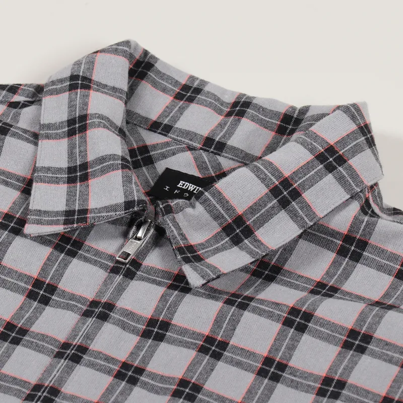 Edwin Wilson Zip Through Shirt Silver-5