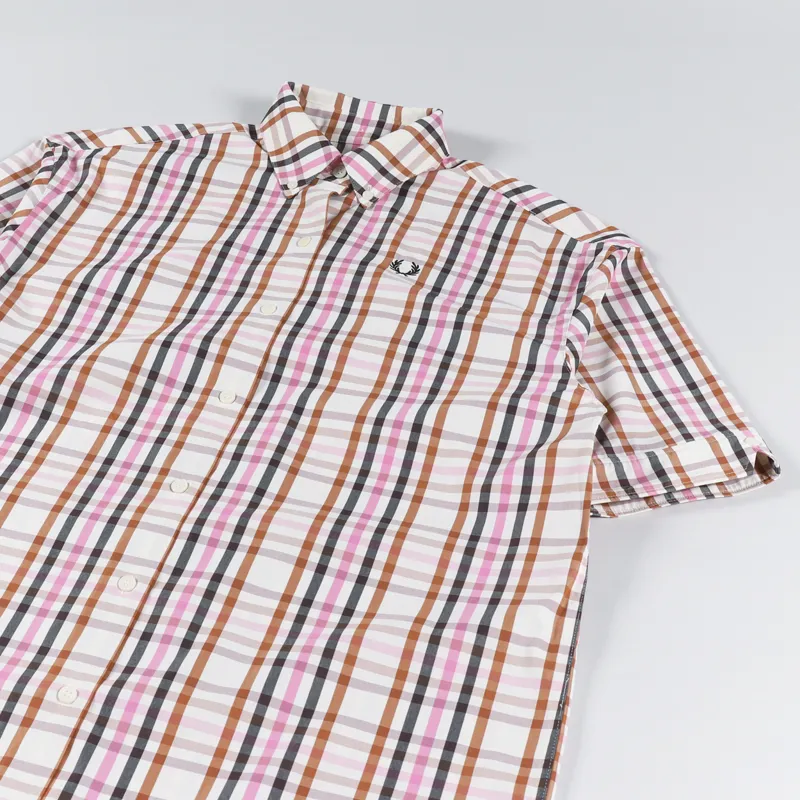 Fred Perry Womens Check Shirt Dress Ecru-5