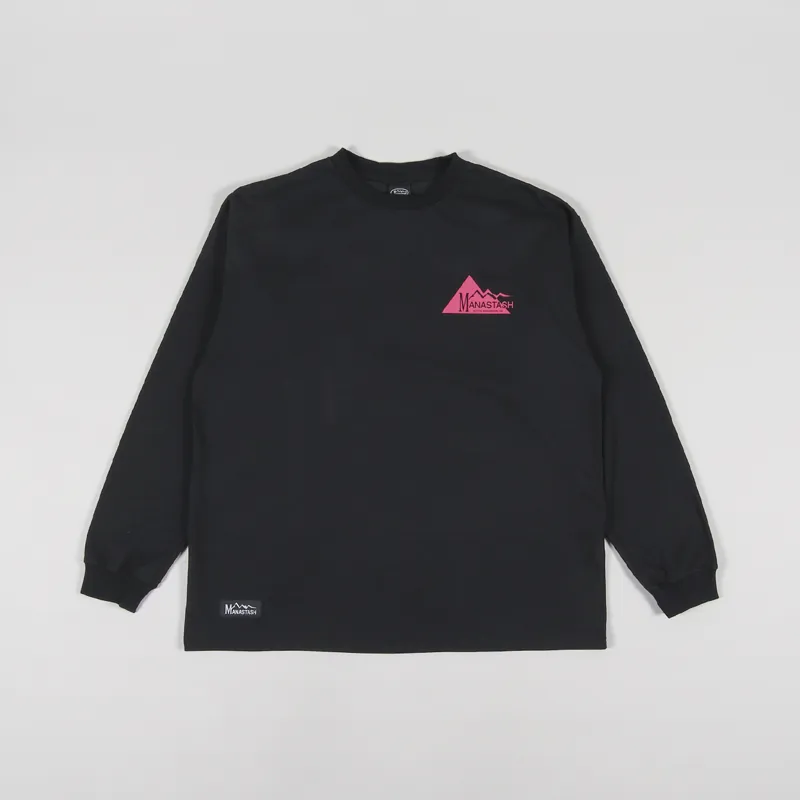 Manastash Chillimesh Long Sleeve Geometric Logo T Shirt Black-1