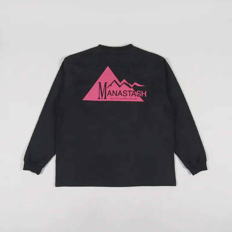 Manastash Chillimesh Long Sleeve Geometric Logo T Shirt Black