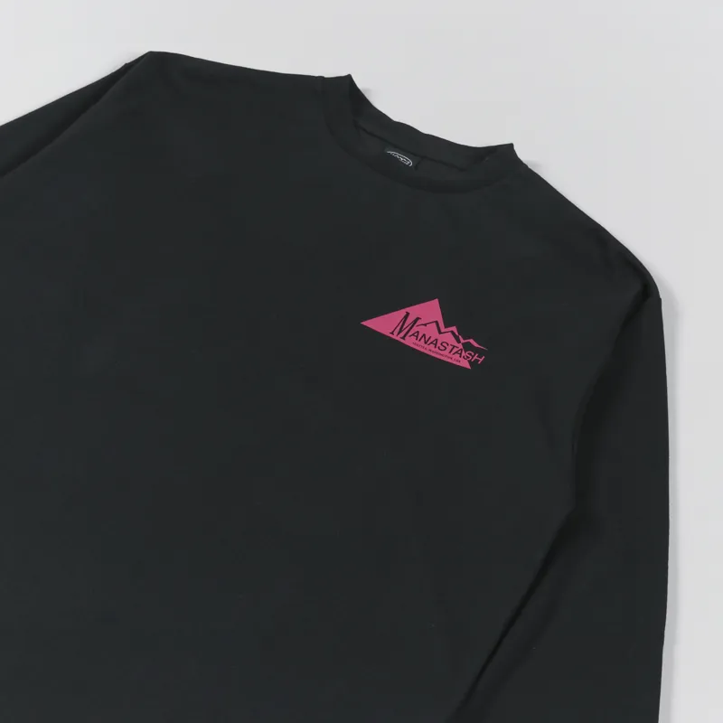 Manastash Chillimesh Long Sleeve Geometric Logo T Shirt Black-3