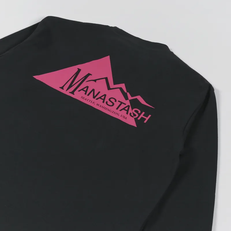 Manastash Chillimesh Long Sleeve Geometric Logo T Shirt Black-2