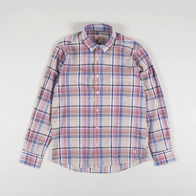 Armor Lux Check Shirt Carreaux Beige Antic Pink