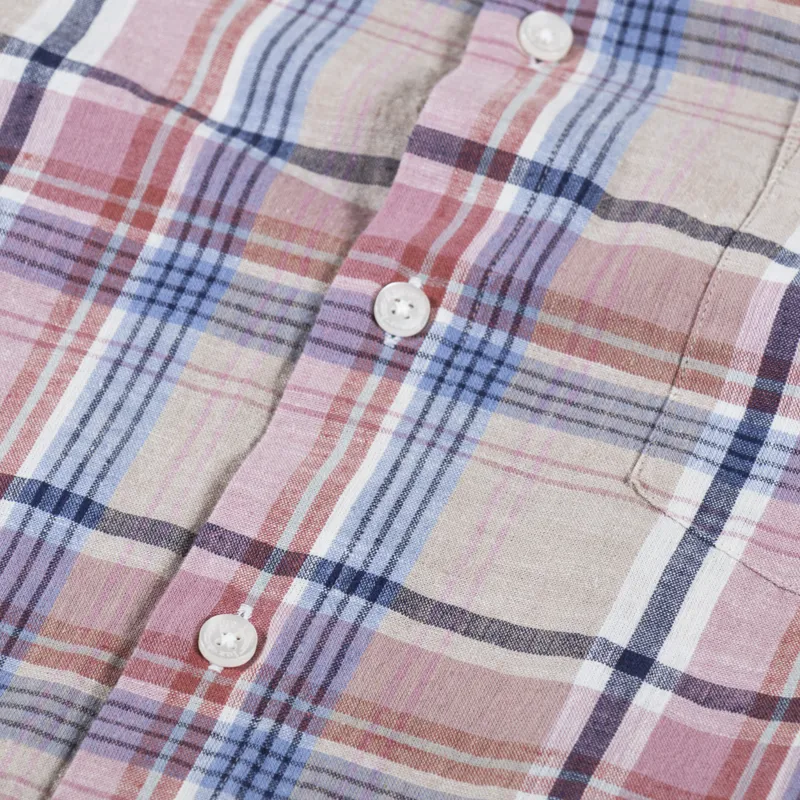 Armor Lux Check Shirt Carreaux Beige Antic Pink-3