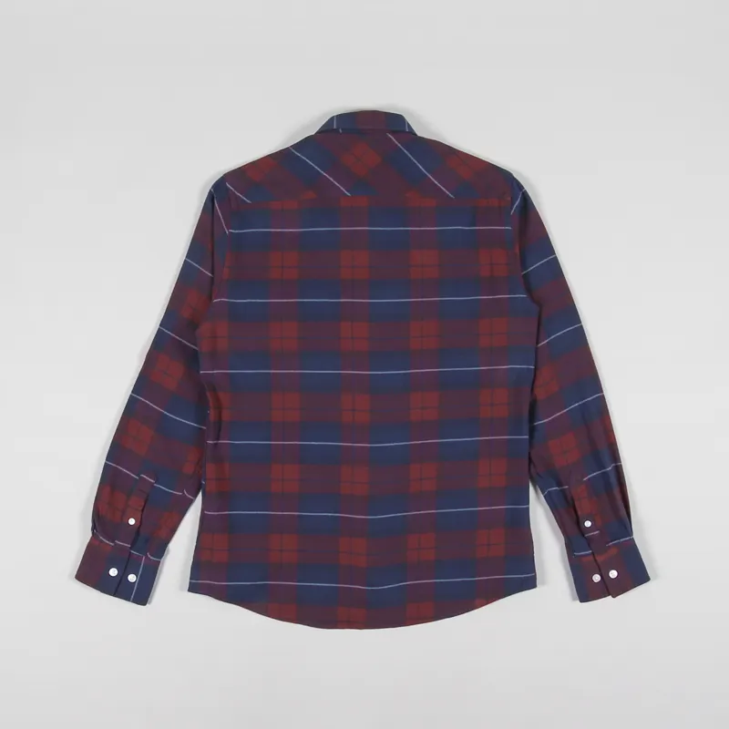 Armor Lux Flannel Shirt Navy Red-1