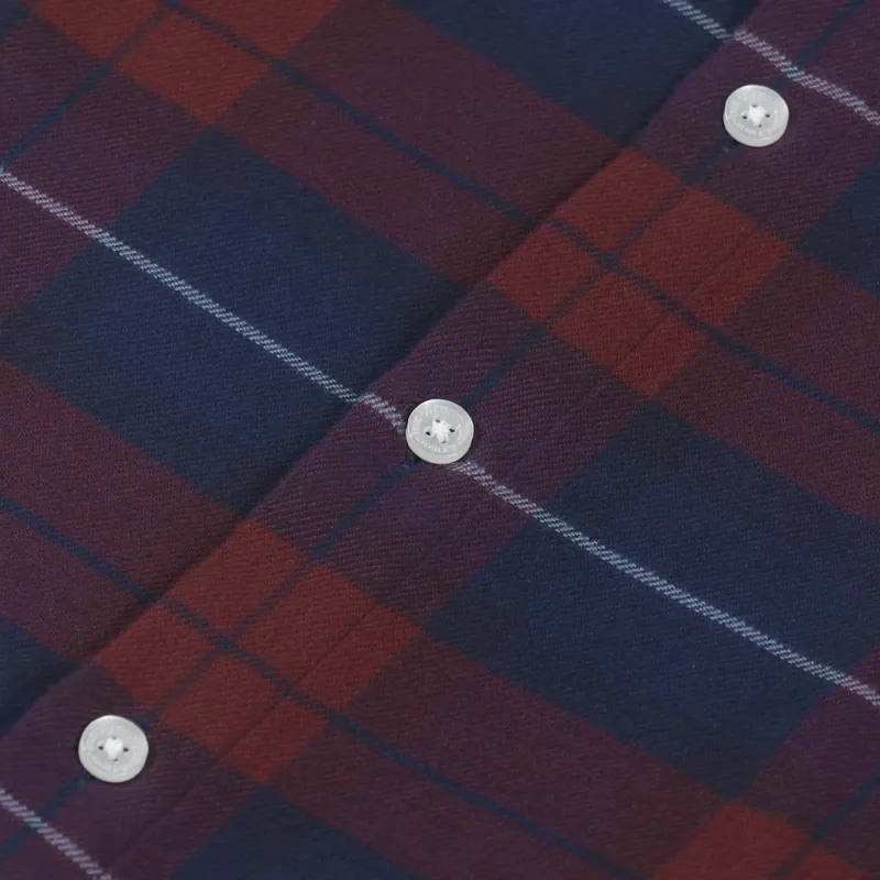 Armor Lux Flannel Shirt Navy Red-6