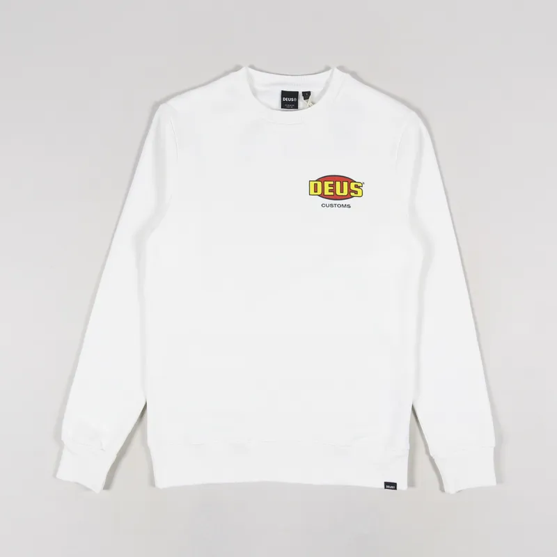 Deus Ex Machina Chop Shop Crew Sweat Vintage White-1