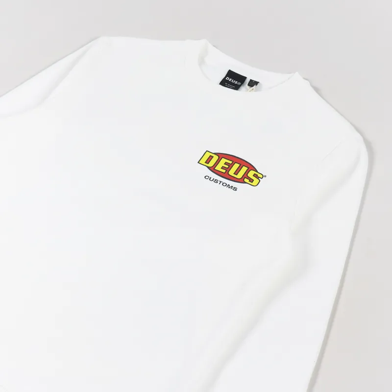 Deus Ex Machina Chop Shop Crew Sweat Vintage White-3