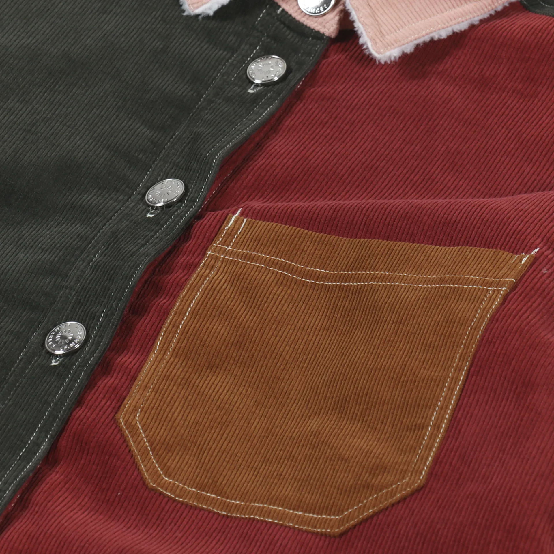 Womens Chore Coat Patchwork Corduroy