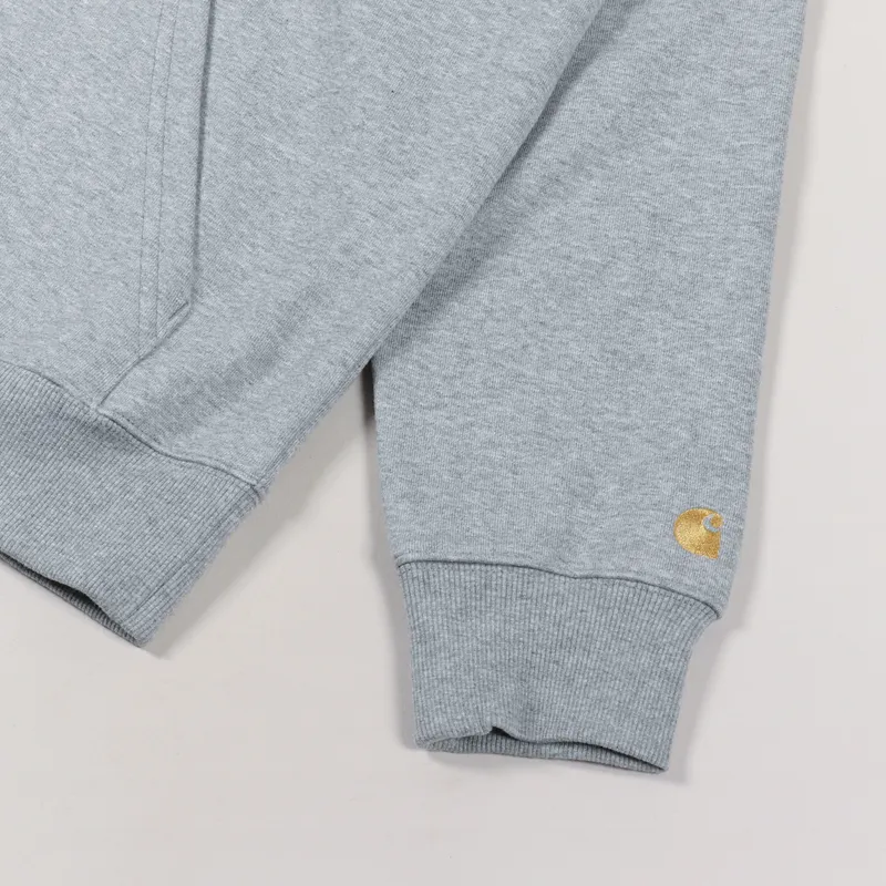 Carhartt WIP Chase Neck Zip Sweat Grey Heather Gold-4