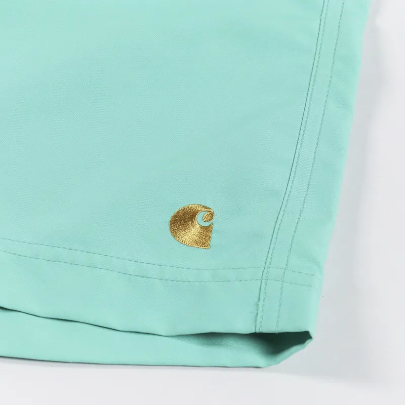 Carhartt WIP Chase Swim Trunk Aqua Green Gold-5