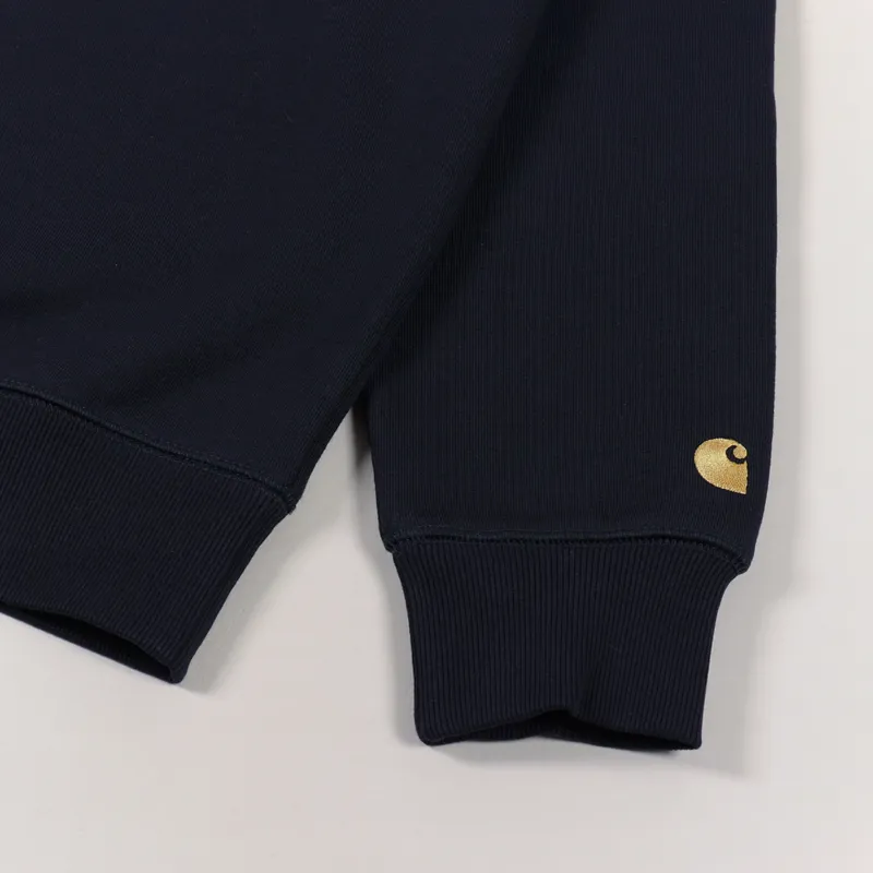 Carhartt WIP Chase Sweatshirt Dark Navy Gold-4