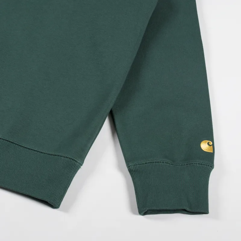 Carhartt WIP Chase Sweatshirt Discovery Green Gold-4