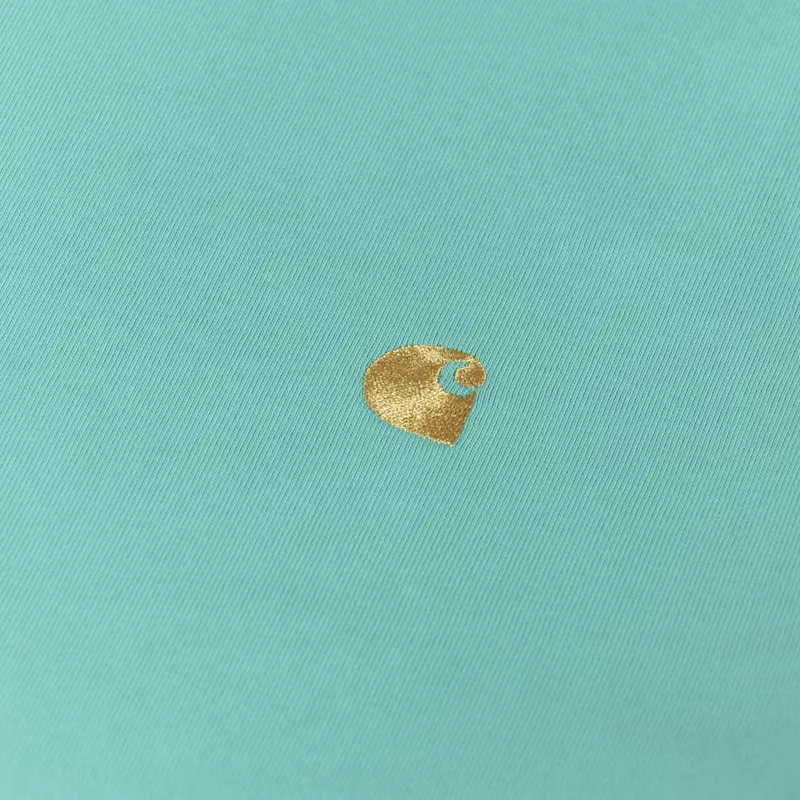 Carhartt WIP Chase T Shirt Aqua Green Gold-1