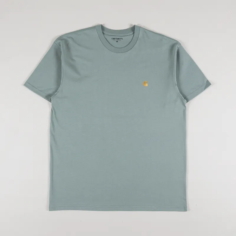 Carhartt WIP Chase T Shirt Glassy Teal Gold