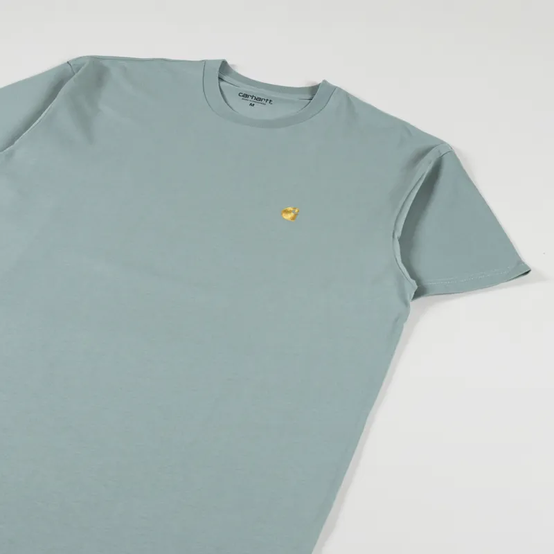 Carhartt WIP Chase T Shirt Glassy Teal Gold-1