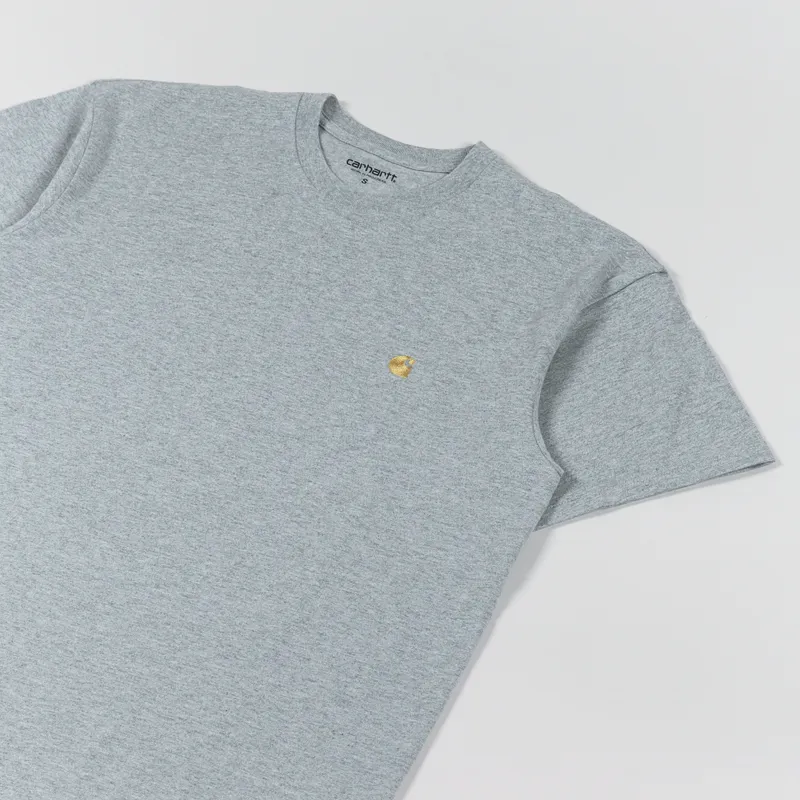 Carhartt WIP Chase T Shirt Grey Heather Gold-2