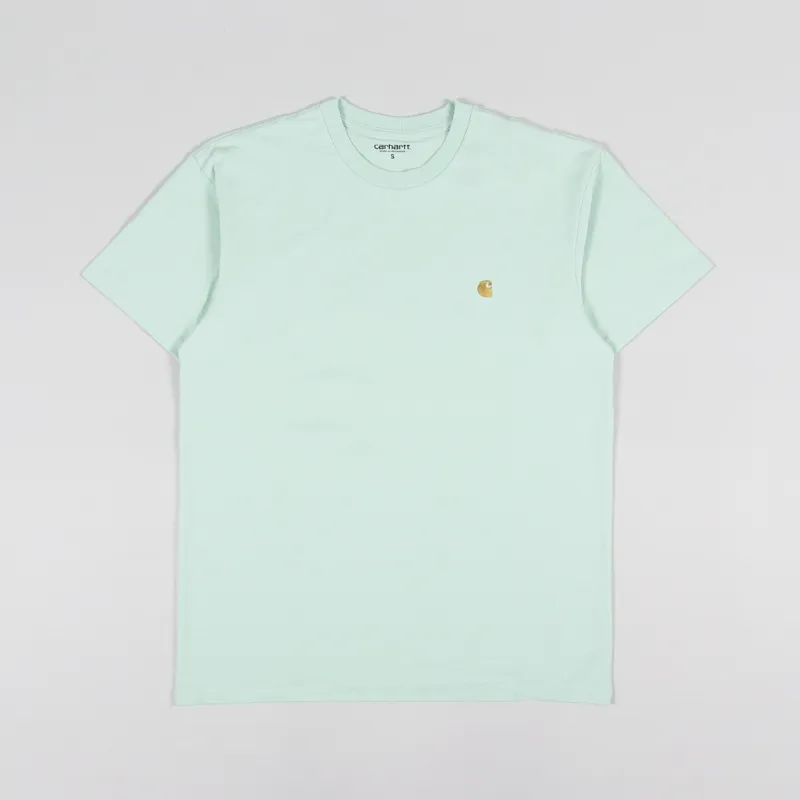 Carhartt WIP Chase T Shirt Pale Spearmint Gold