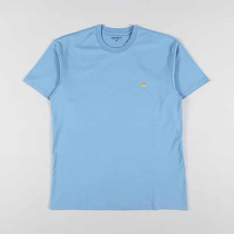 Carhartt WIP Chase T Shirt Piscine Gold