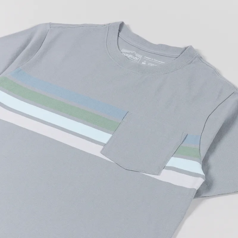 Patagonia Cotton In Conversion Midweight Pocket T Shirt Santa Cruz Line Salt Grey-2