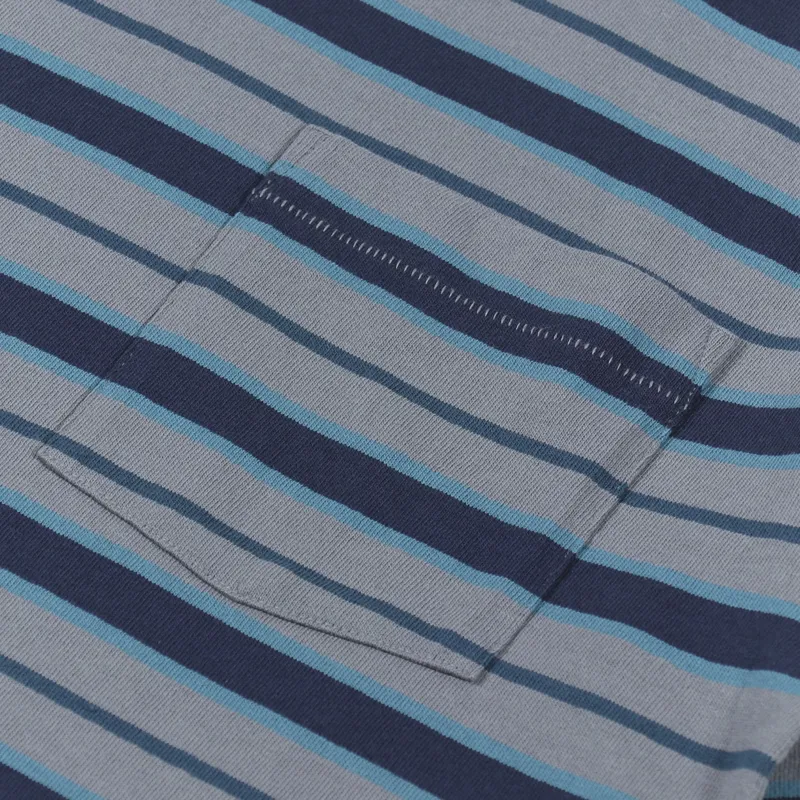Patagonia Cotton In Conversion Midweight Pocket T Shirt Skater Stripe Noble Grey-1