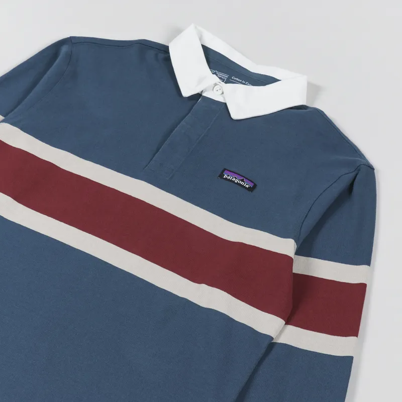 Patagonia Mens Cotton In Conversion MW Rugby Shirt Tidepool Blue