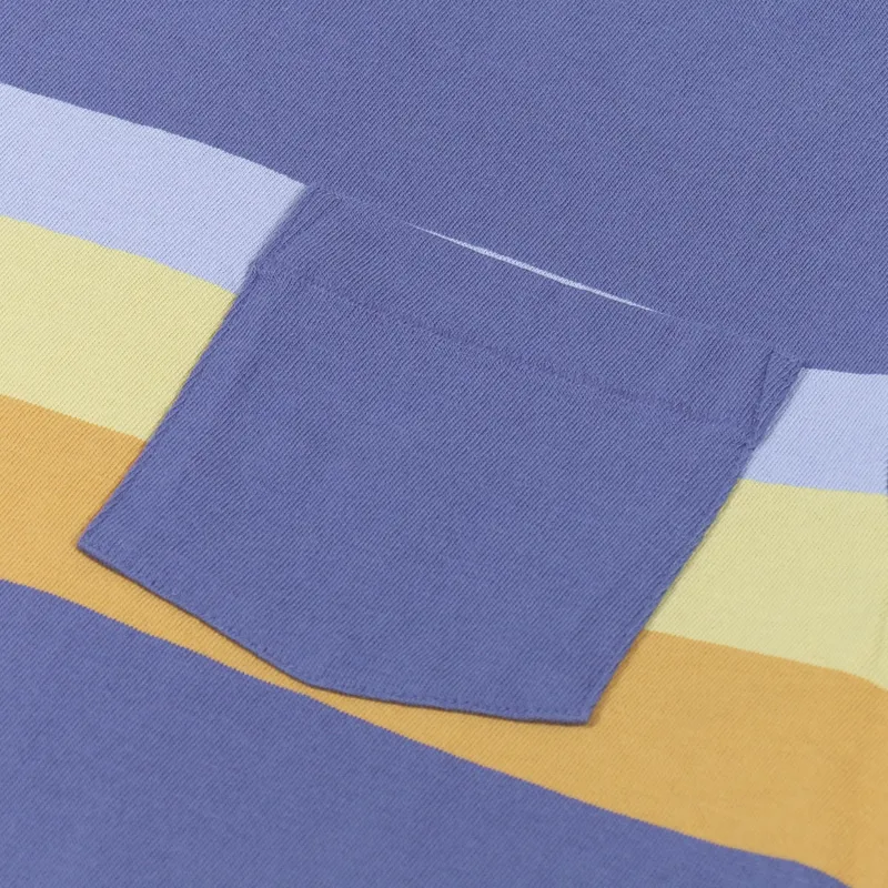 Patagonia Cotton In Conversion Midweight Pocket T Shirt The Point Stripe Current Blue-4