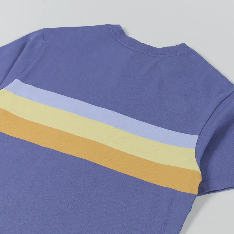 Patagonia Cotton In Conversion Midweight Pocket T Shirt The Point Stripe Current Blue-3