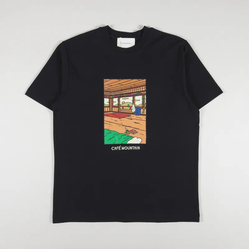 Cafe Mountain Clubhouse Interior T Shirt Black