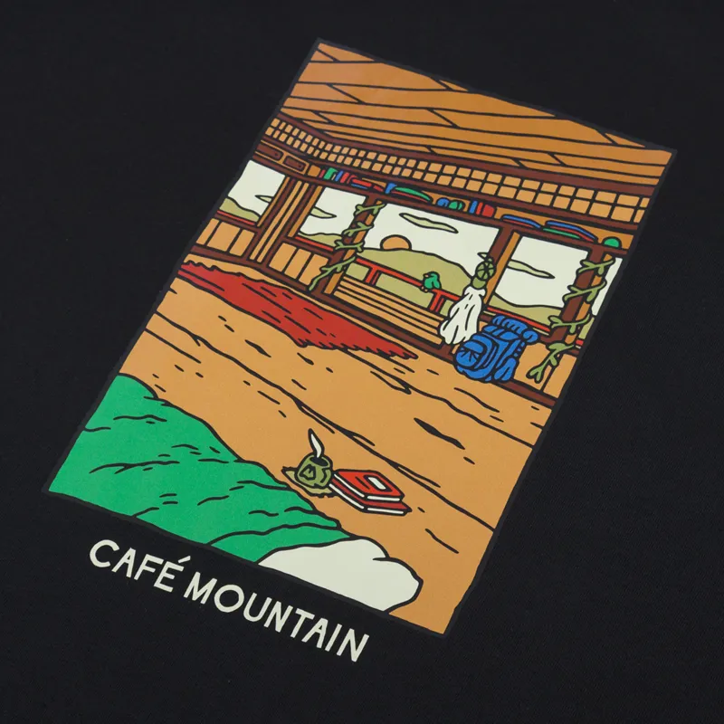 Cafe Mountain Clubhouse Interior T Shirt Black-2