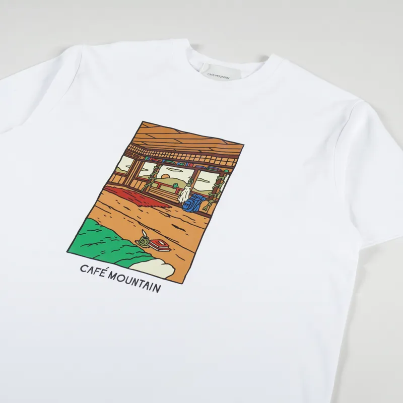 Cafe Mountain Clubhouse Interior T Shirt Natural-1