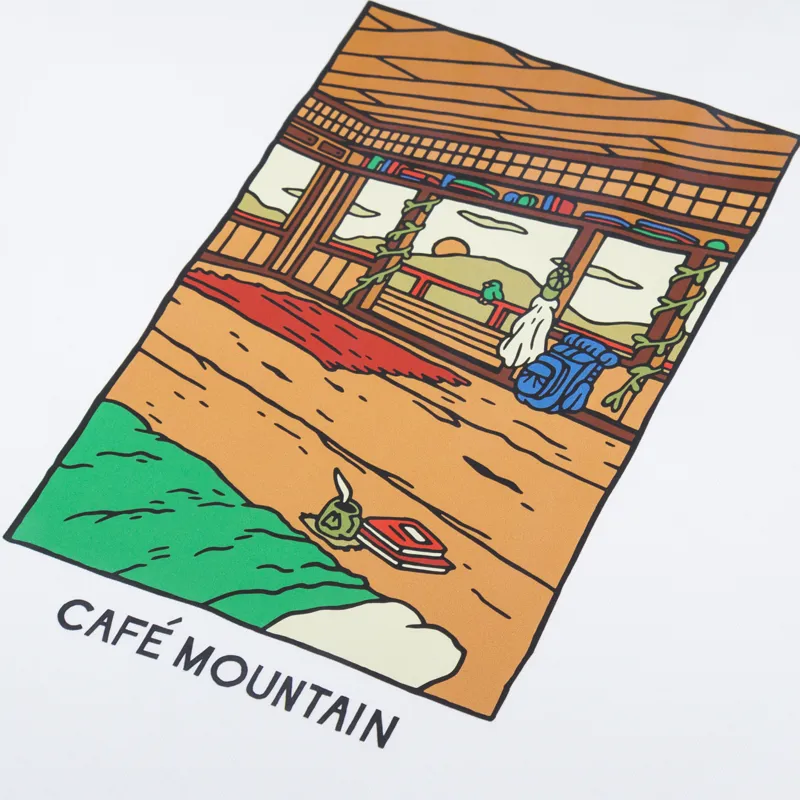 Cafe Mountain Clubhouse Interior T Shirt Natural-2