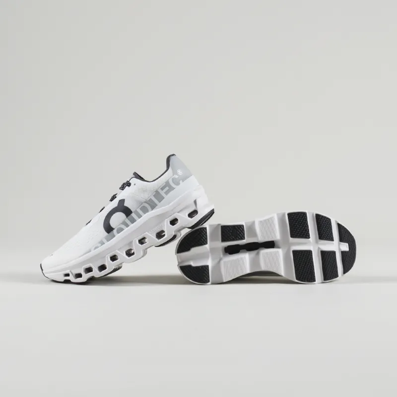 On Mens Cloudmonster Road Running Shoes Undyed White