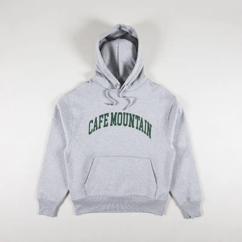 Cafe Mountain College Logo Hoodie Charcoal Grey Ivy Green
