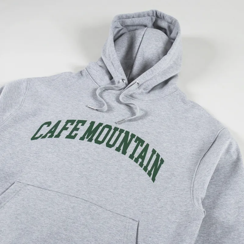 Cafe Mountain College Logo Hoodie Charcoal Grey Ivy Green-2