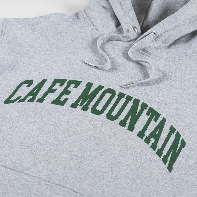 Cafe Mountain College Logo Hoodie Charcoal Grey Ivy Green-4