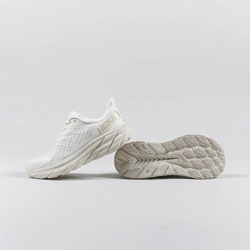HOKA ONE ONE Mens Clifton 8 Running Shoes Eggnog Shifting Sand