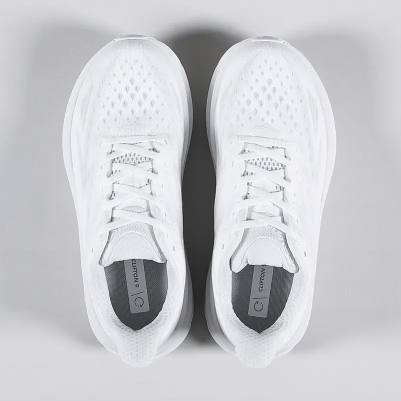 HOKA Womens Clifton 9 Shoes White-1