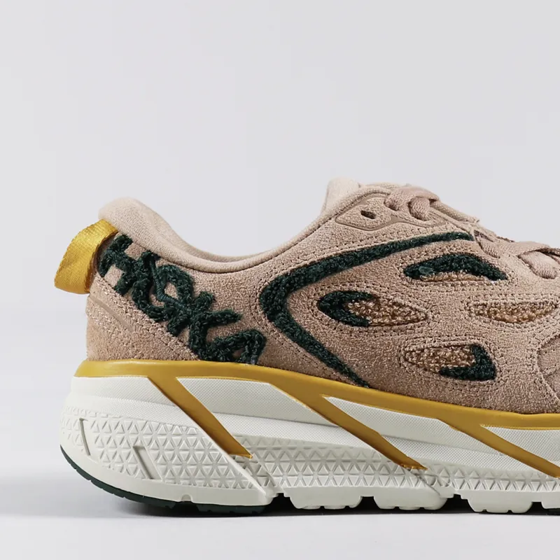 HOKA Mens Trainers Clifton L Embroidery Shoes Sirocco Pink