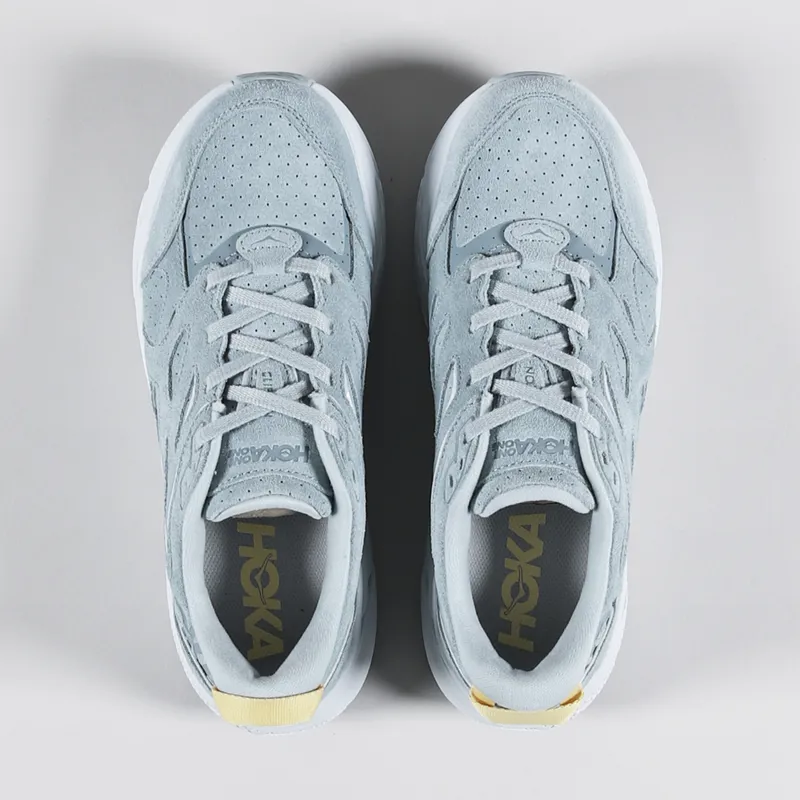 HOKA Clifton L Suede Shoes Cloud Blue Ice Flow-1