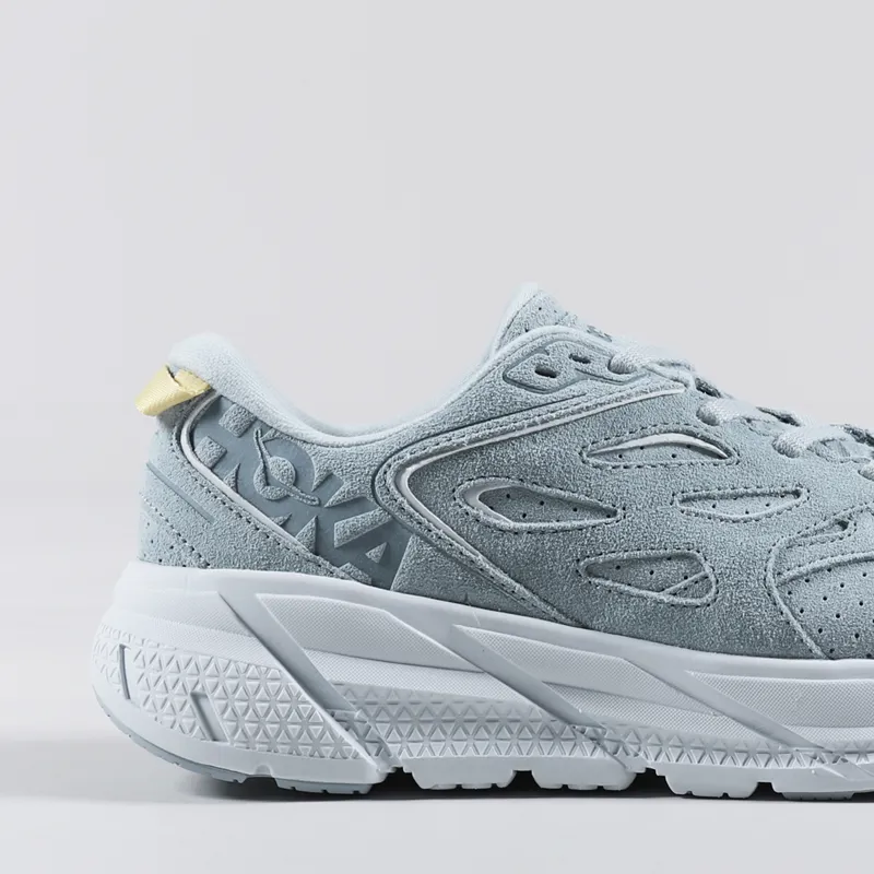 HOKA Clifton L Suede Shoes Cloud Blue Ice Flow-5