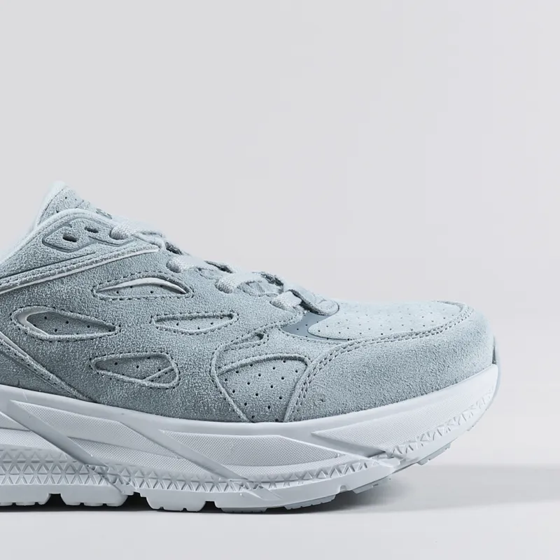 HOKA Clifton L Suede Shoes Cloud Blue Ice Flow-6